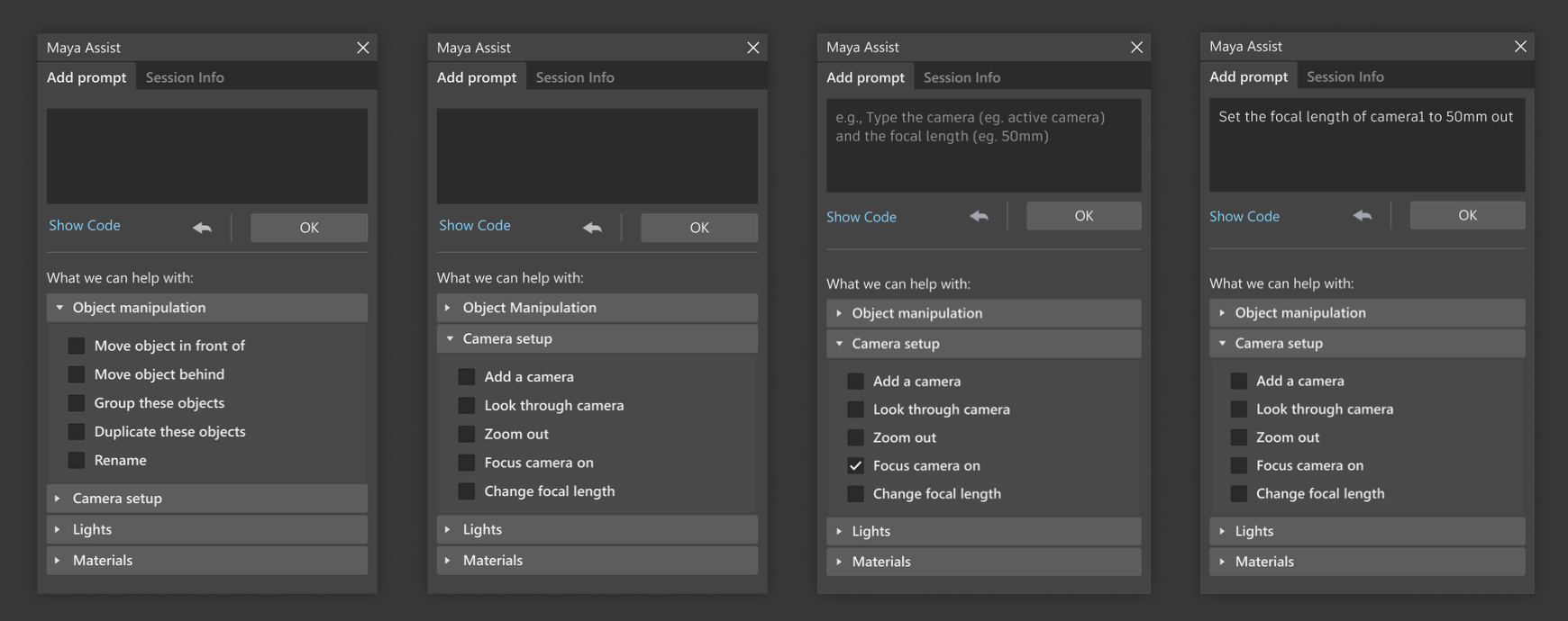 Navigable cues & history
